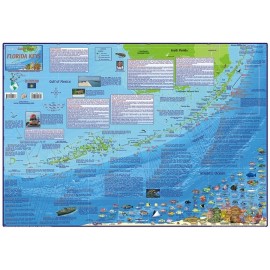 Florida Keys Map -LAMINATED 18.5"x26.5" 
